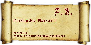 Prohaska Marcell névjegykártya